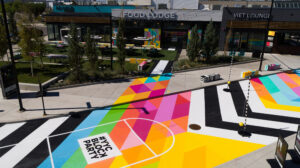 Window decal artwork commissioned for Deerfoot City's annual Block Party in Calgary