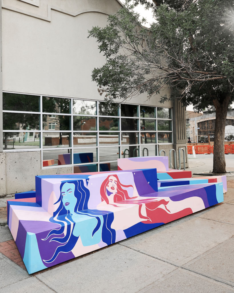 17th Ave Street Furniture, architecturally designed and painted by Kiran Rai-Bhullar, founder of Kinn Studios