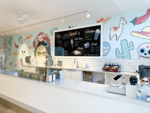 Custom designed mural and chalkboard art by Kinn Studios for Canelo's Ice Cream YYC